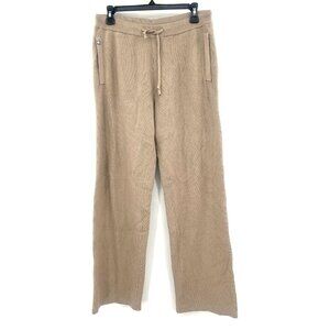 Figs Ribbed Knit Beige Wide Leg Pants Women's Small